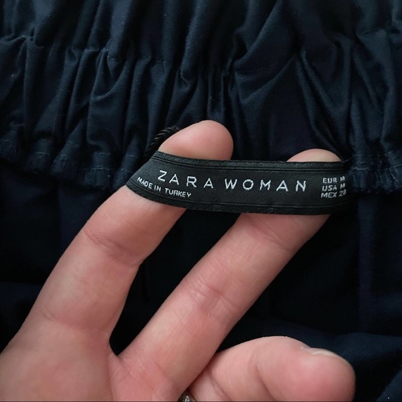 🌼5/$25🌼 ZARA Full Black A Line Skirt Womens Medium Gathered Waist - Picture 7 of 10